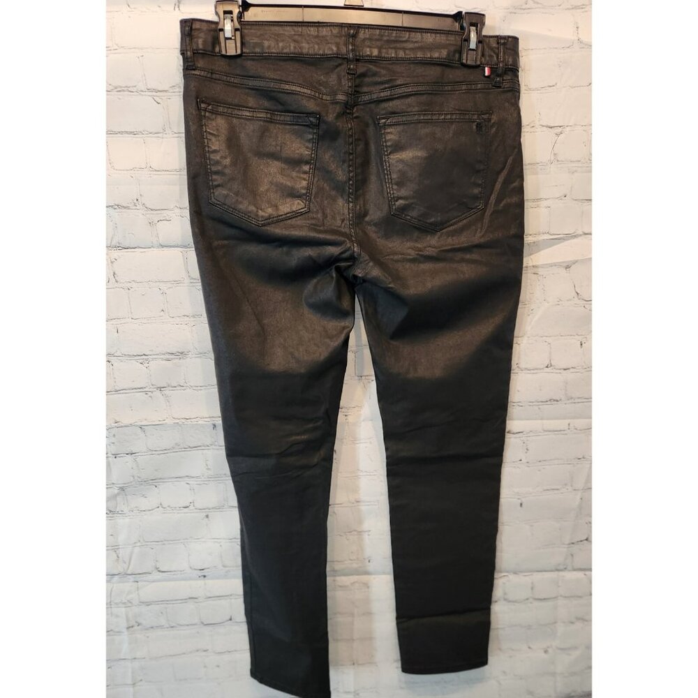 Tommy Hilfiger Jeans Greenwich Skinny Mid-rise Stretch Black Wax Denim Womens 14 - Picture 9 of 13